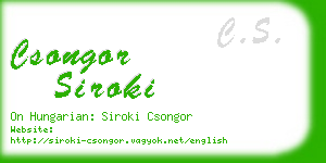 csongor siroki business card